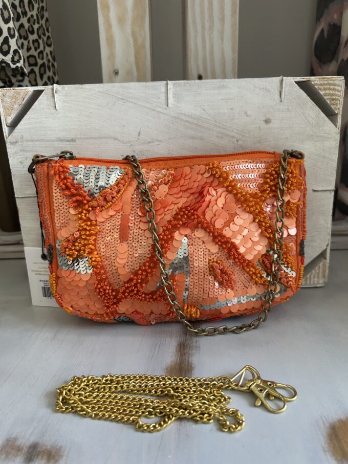 Cartera Lentejuelas Naranja