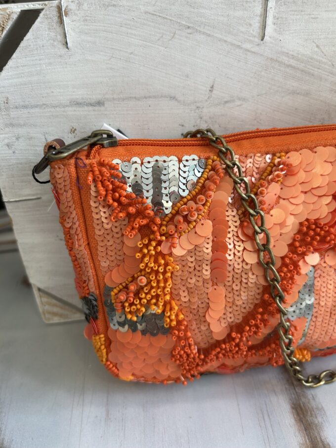 Cartera Lentejuelas Naranja