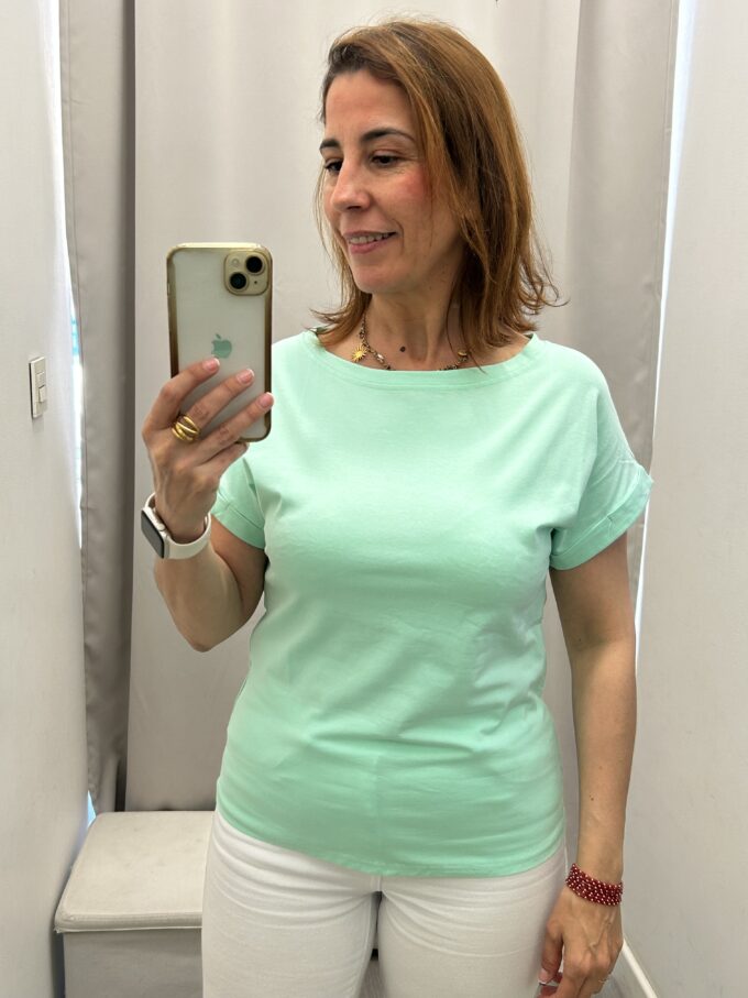 Camiseta Cuello Redondo Verde