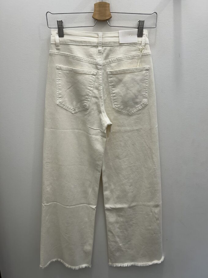 Pantalón Ancho Flecos Crudo