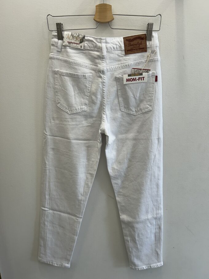 Pantalón Vaquero Momfit Blanco