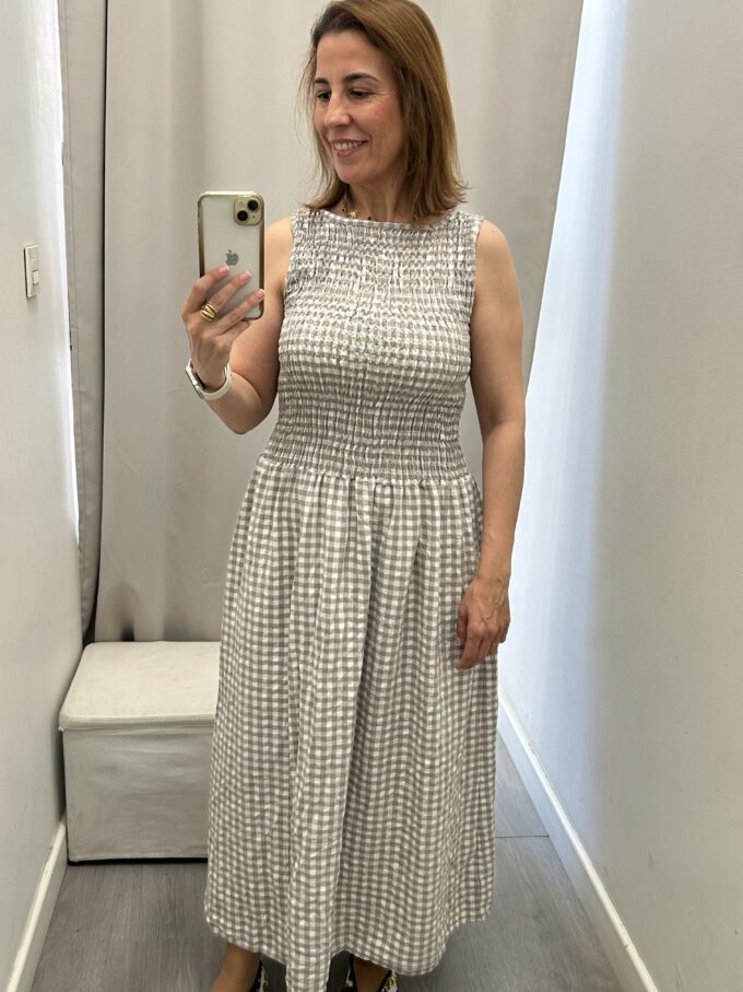 Vestido Vichy Topo