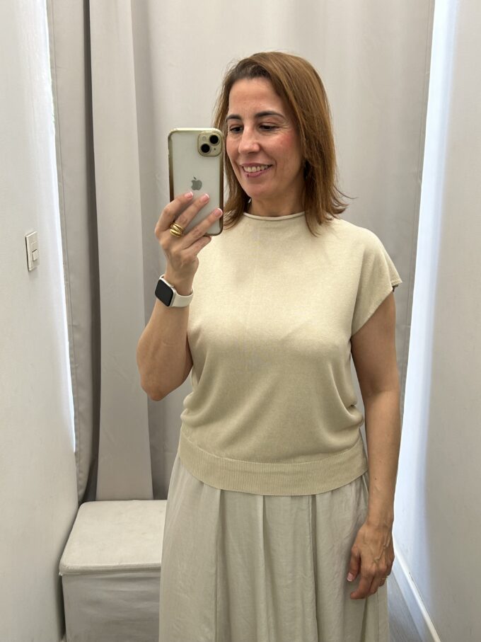 Suéter Botones Beige