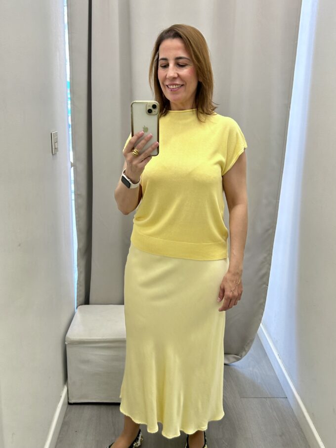Falda Raso Amarilla