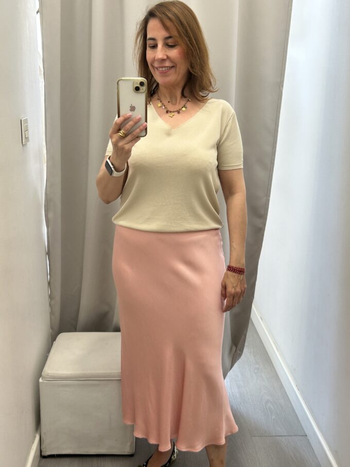 Falda Raso Rosa