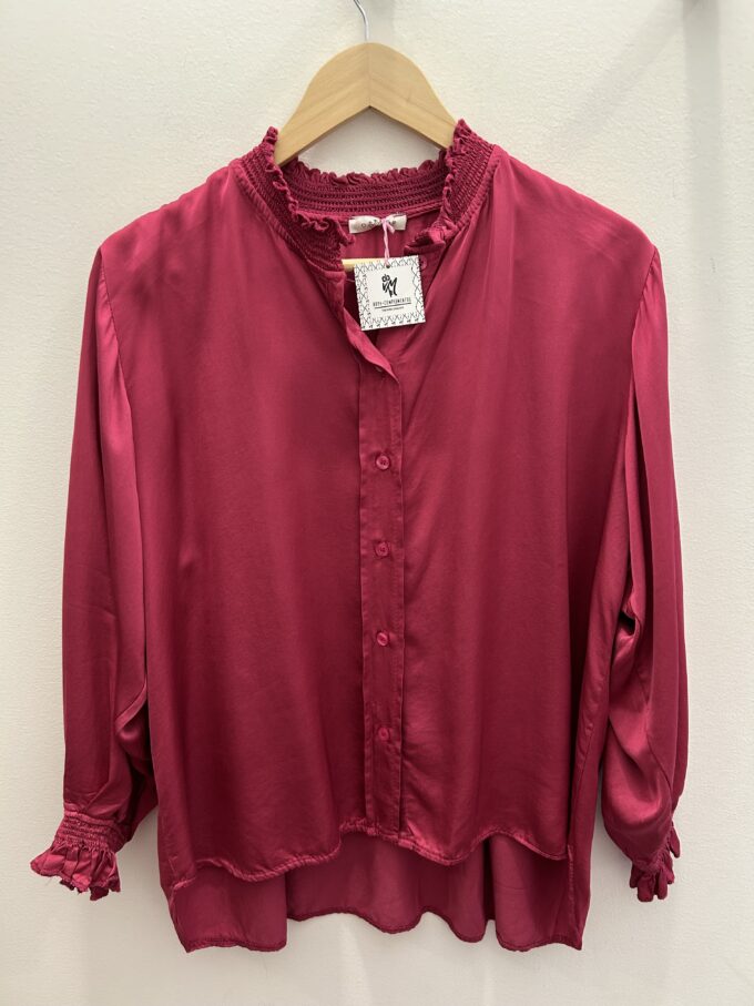 Camisa Raso Gomas Fucsia