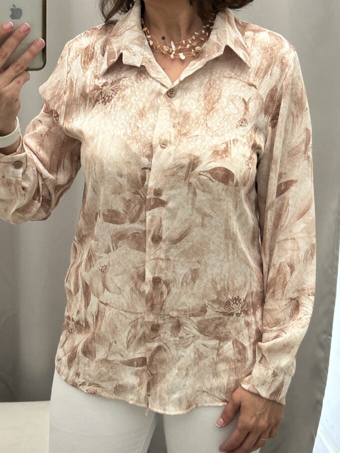 Camisa Estampada Beige