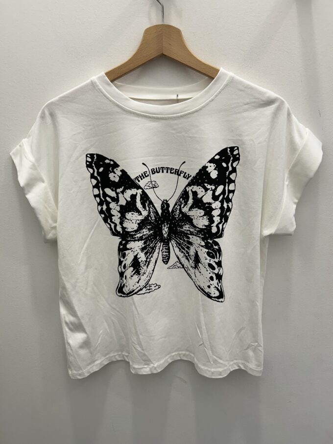 Camiseta Mariposa Blanca