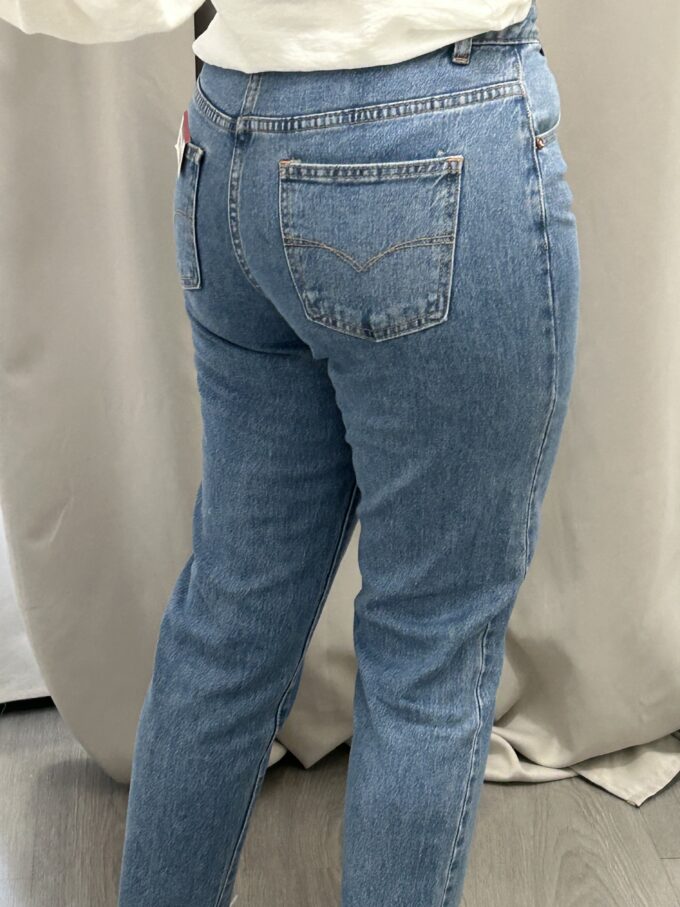 Pantalón Vaquero Momfit Azul