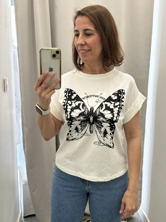 Camiseta Mariposa Blanca