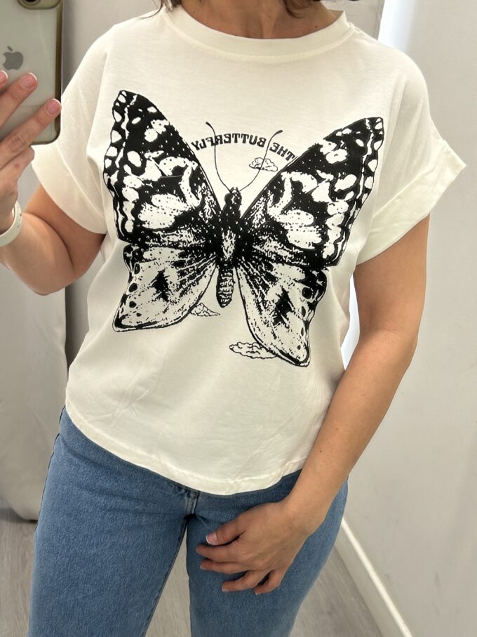 Camiseta Mariposa Blanca