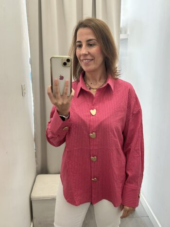 Camisa Rayas Fucsia