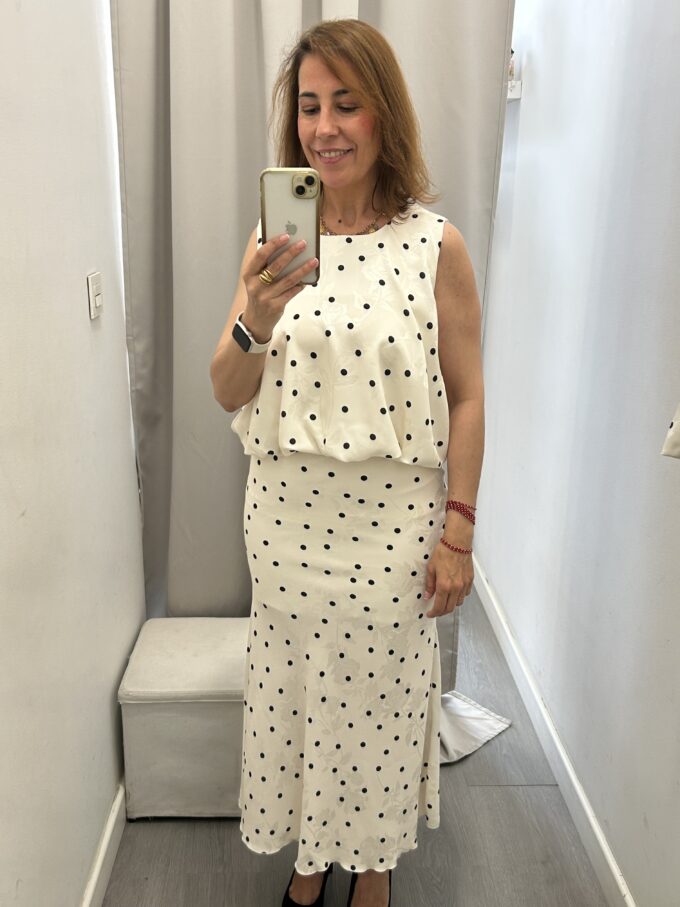 Falda Raso Lunares