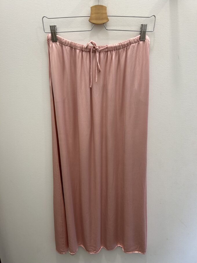 Falda Raso Bolsillos Rosa
