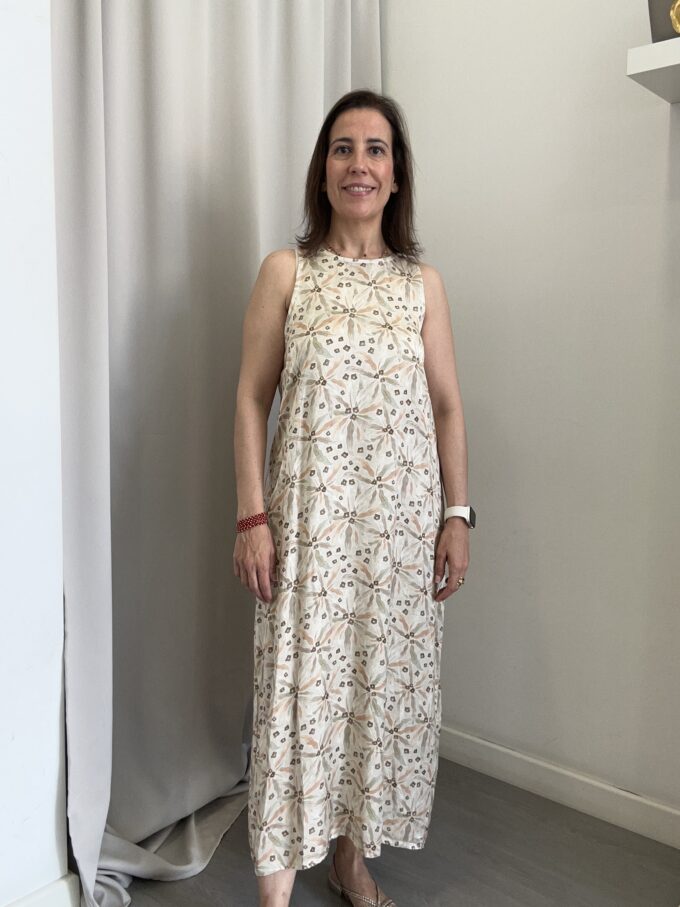 Vestido Flor de Loto Crudo