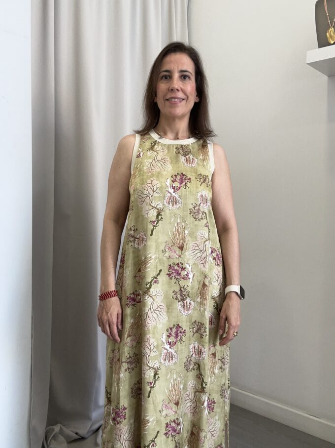 Vestido Flores Verde