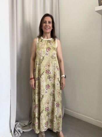 Vestido Flores Verde