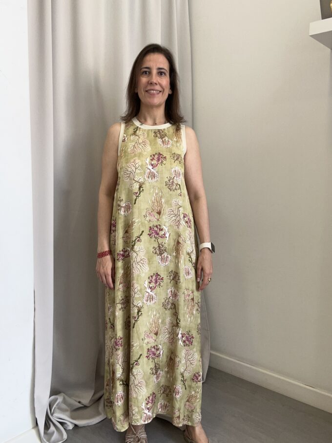 Vestido Flores Verde