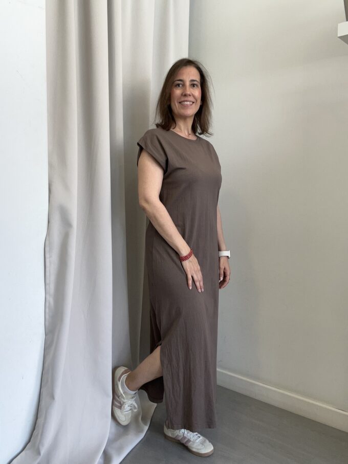 Vestido Camiseta Marrón