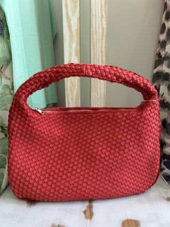 Bolso Hombro Trenzado Rojo