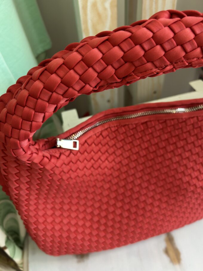 Bolso Hombro Trenzado Rojo