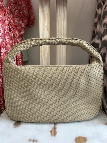 Bolso Hombro Trenzado Topo