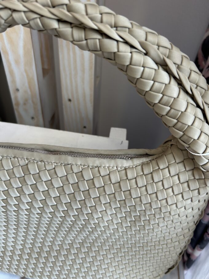 Bolso Hombro Trenzado Topo