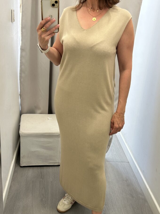 Vestido Punto Beige