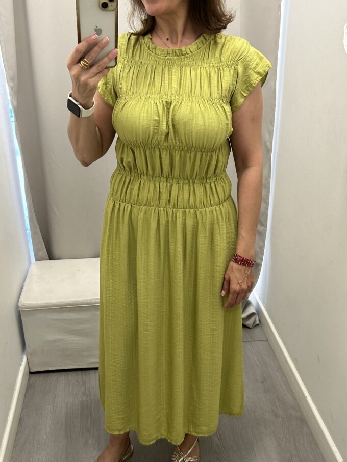 Vestido Nido Abeja Pistacho