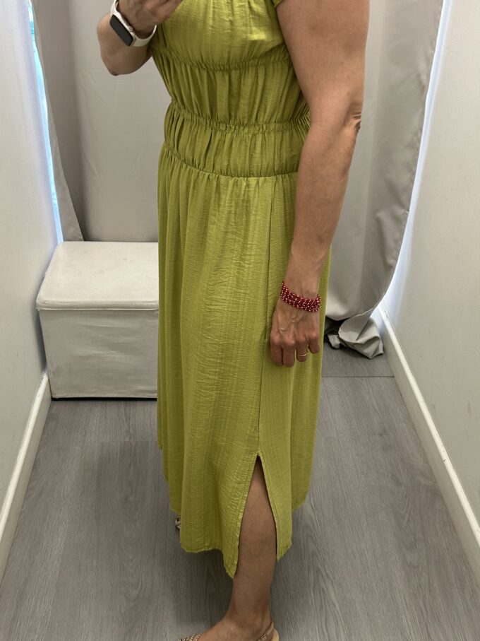 Vestido Nido Abeja Pistacho