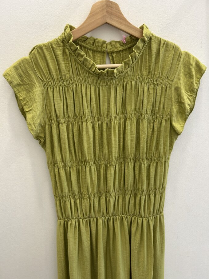 Vestido Nido Abeja Pistacho