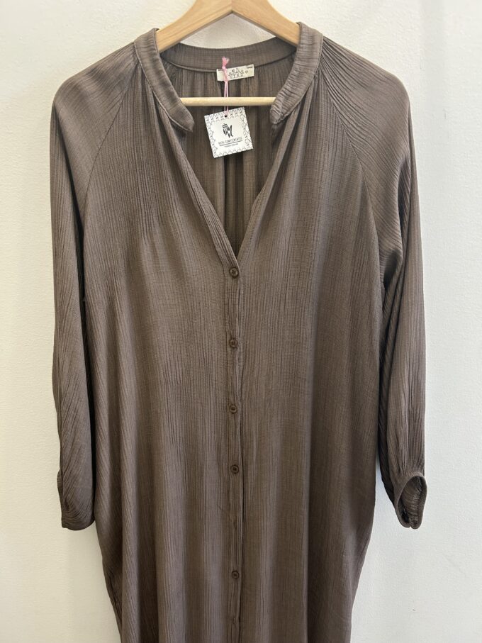 Vestido Camisero Bambula Marrón
