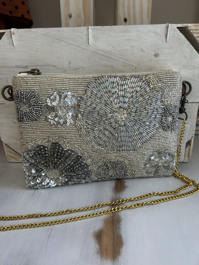 Cartera Strass Plateada