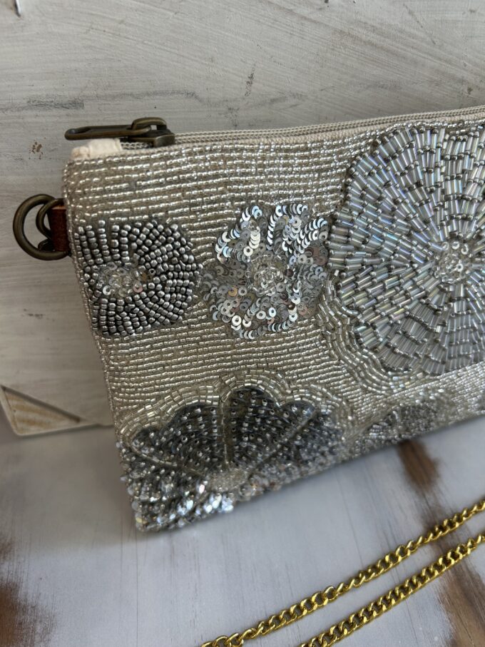Cartera Strass Plateada