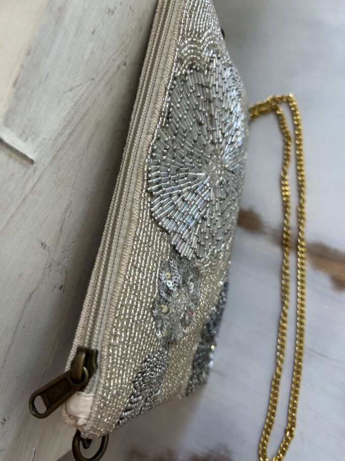 Cartera Strass Plateada