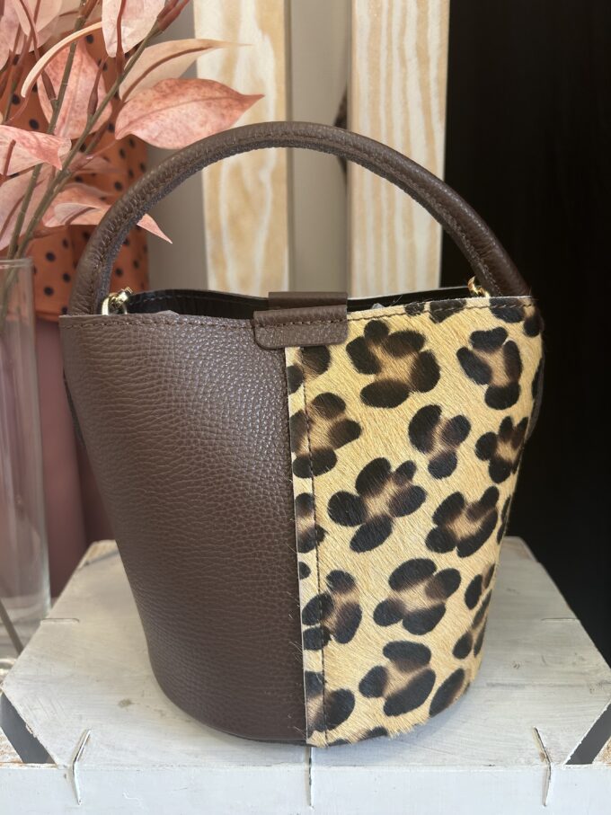 Bombonera Leopardo Marrón