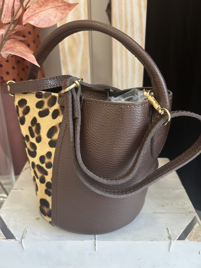 Bombonera Leopardo Marrón
