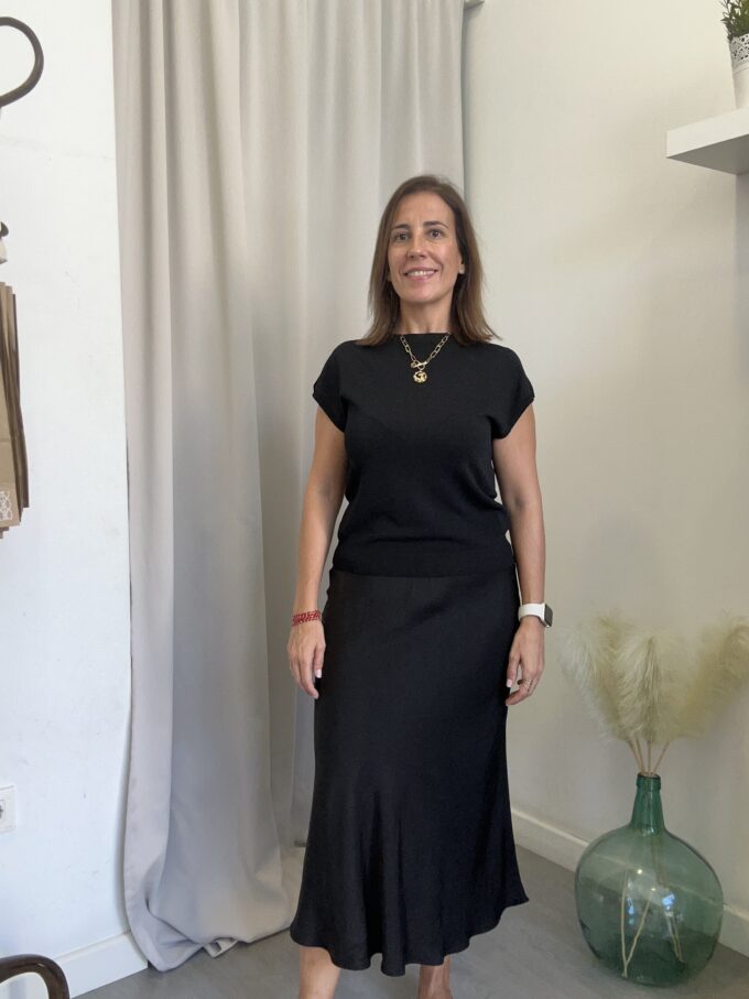 Falda Raso Negra