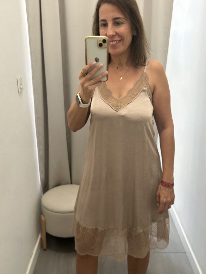 Vestido Lencero Nude