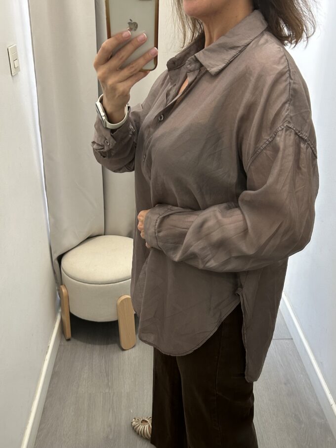Camisa Gasa Marrón