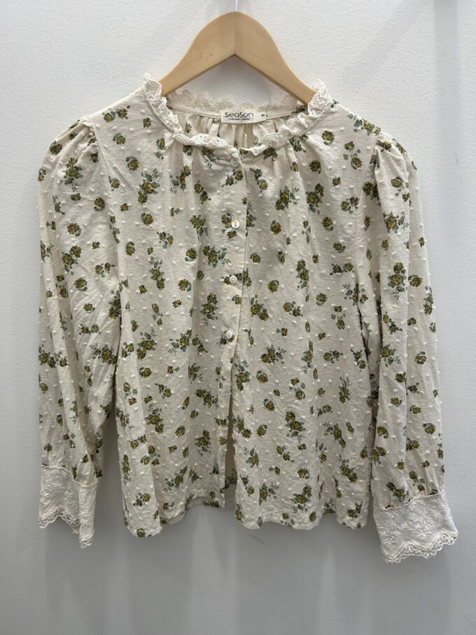 Camisa Flores Crudo