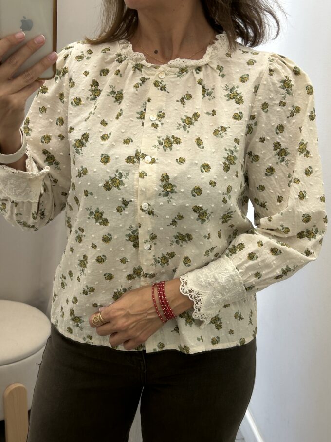Camisa Flores Crudo