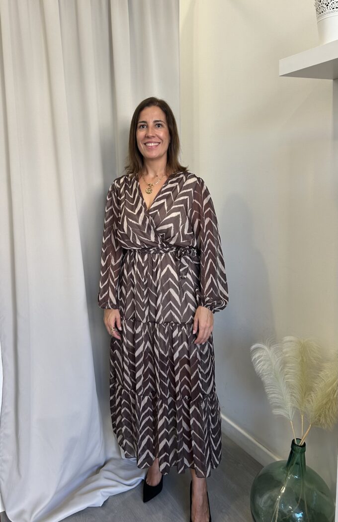 Vestido Espigas Marrón