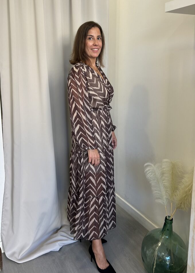 Vestido Espigas Marrón