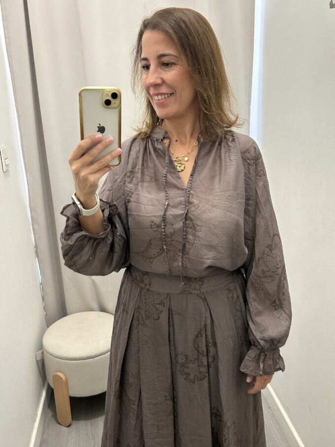 Blusa Gasa Marrón