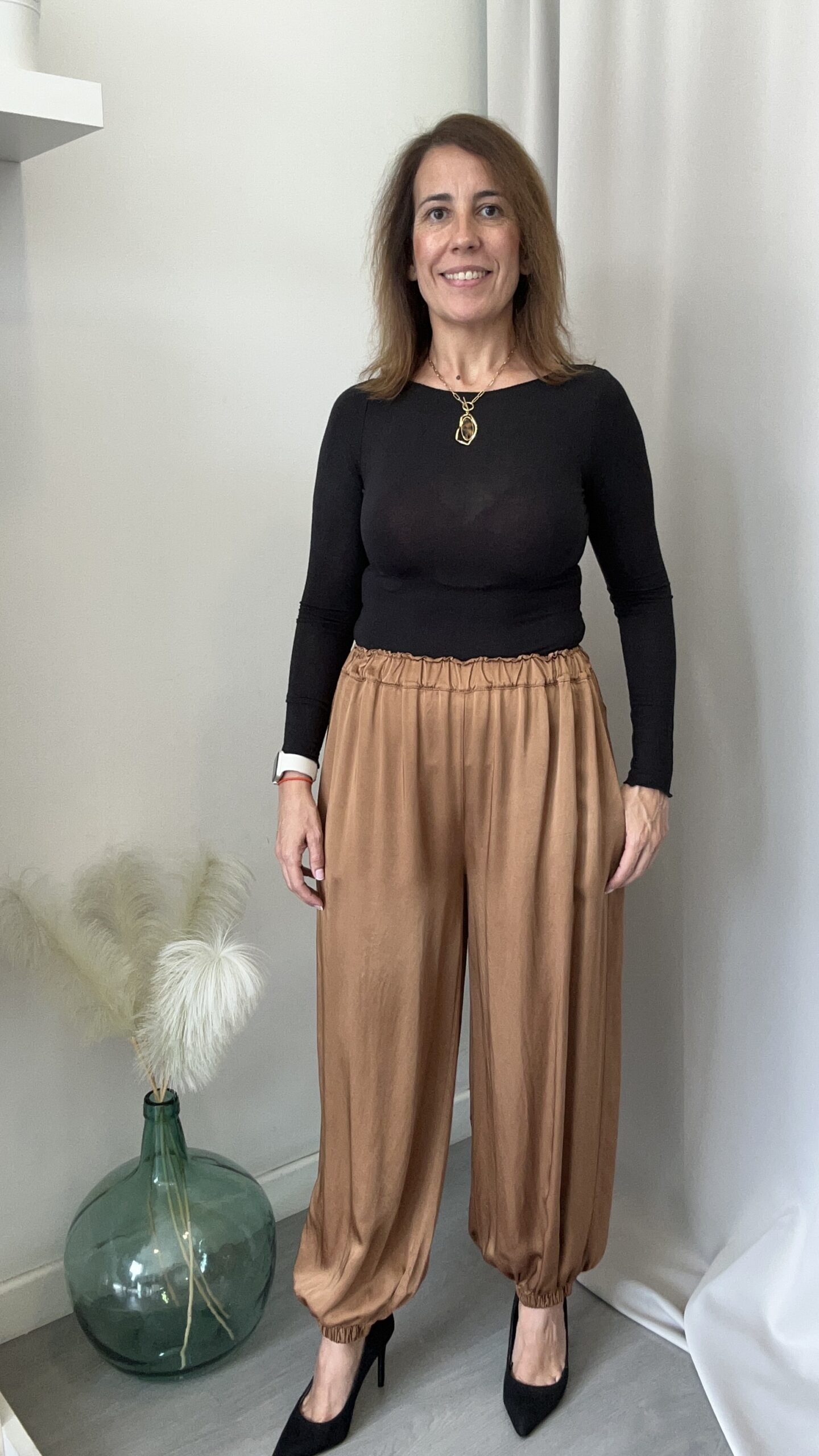 Pantalón Bombacho Naranja Óxido