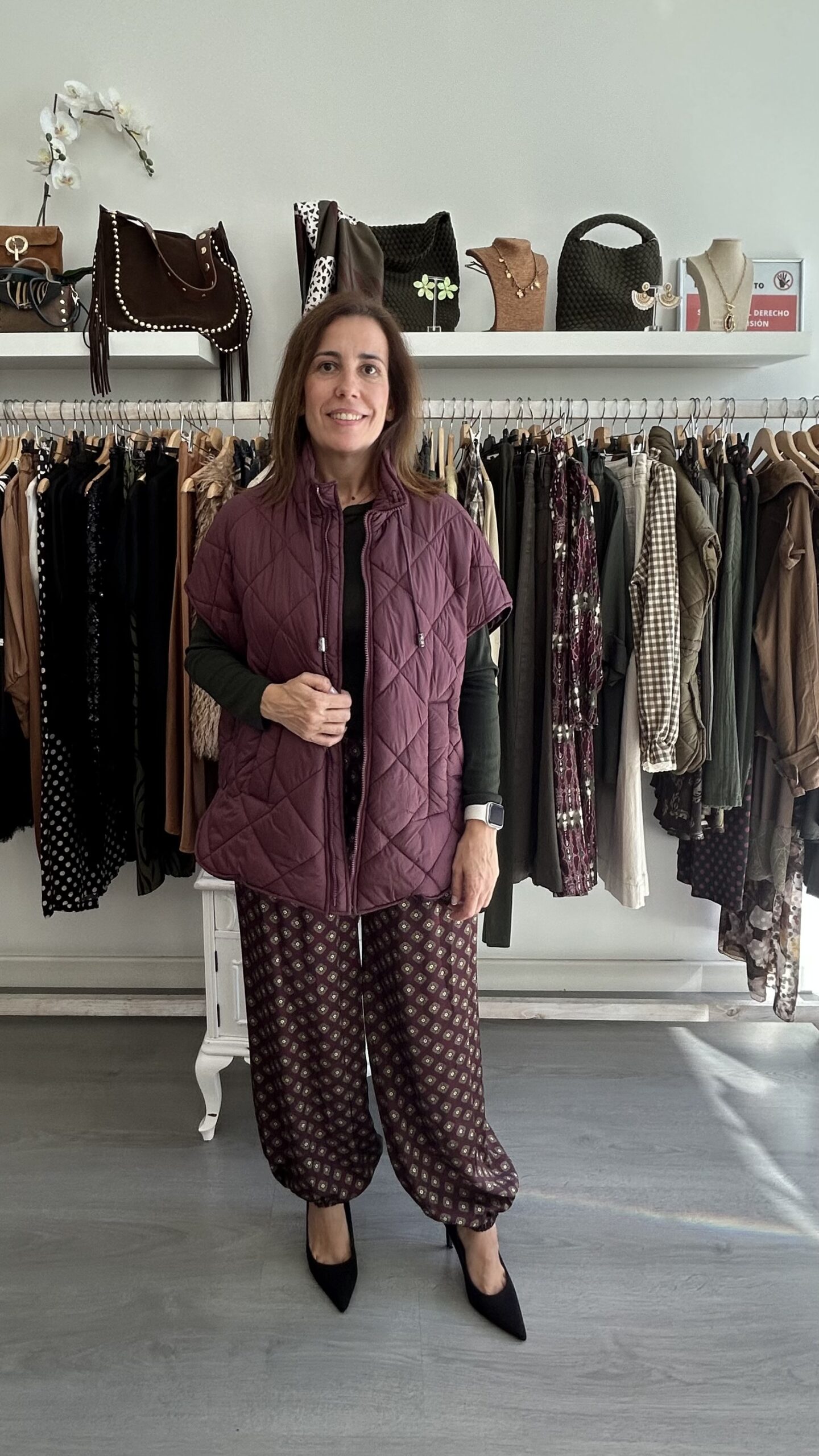 Chaleco Acolchado Granate