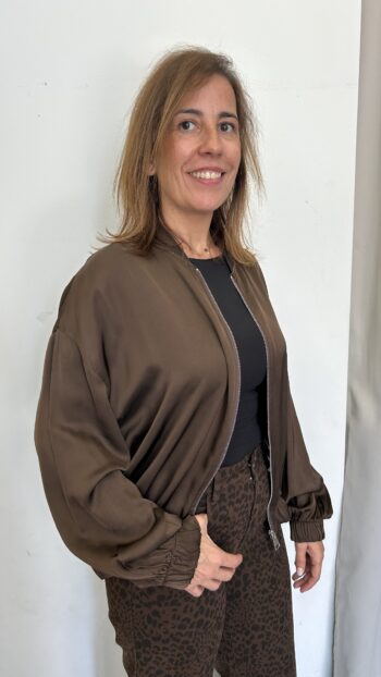 Bomber Manga Larga Marrón