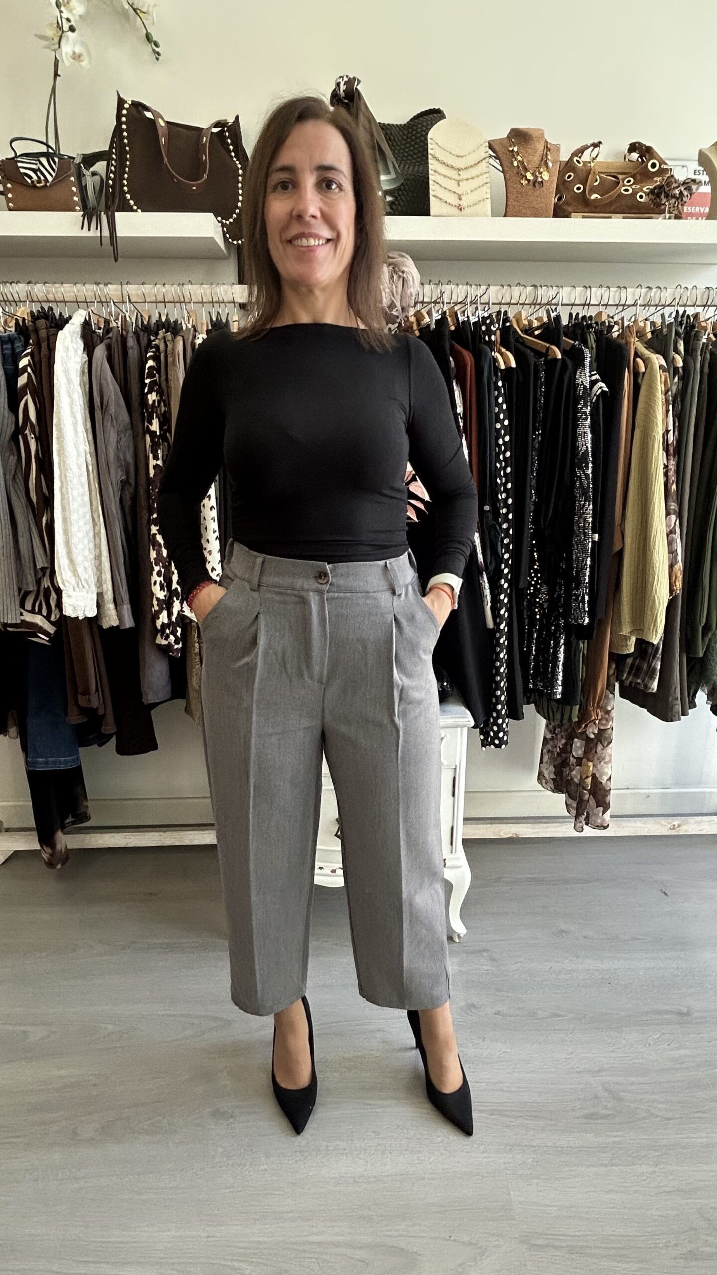 Pantalón Pinzas Gris