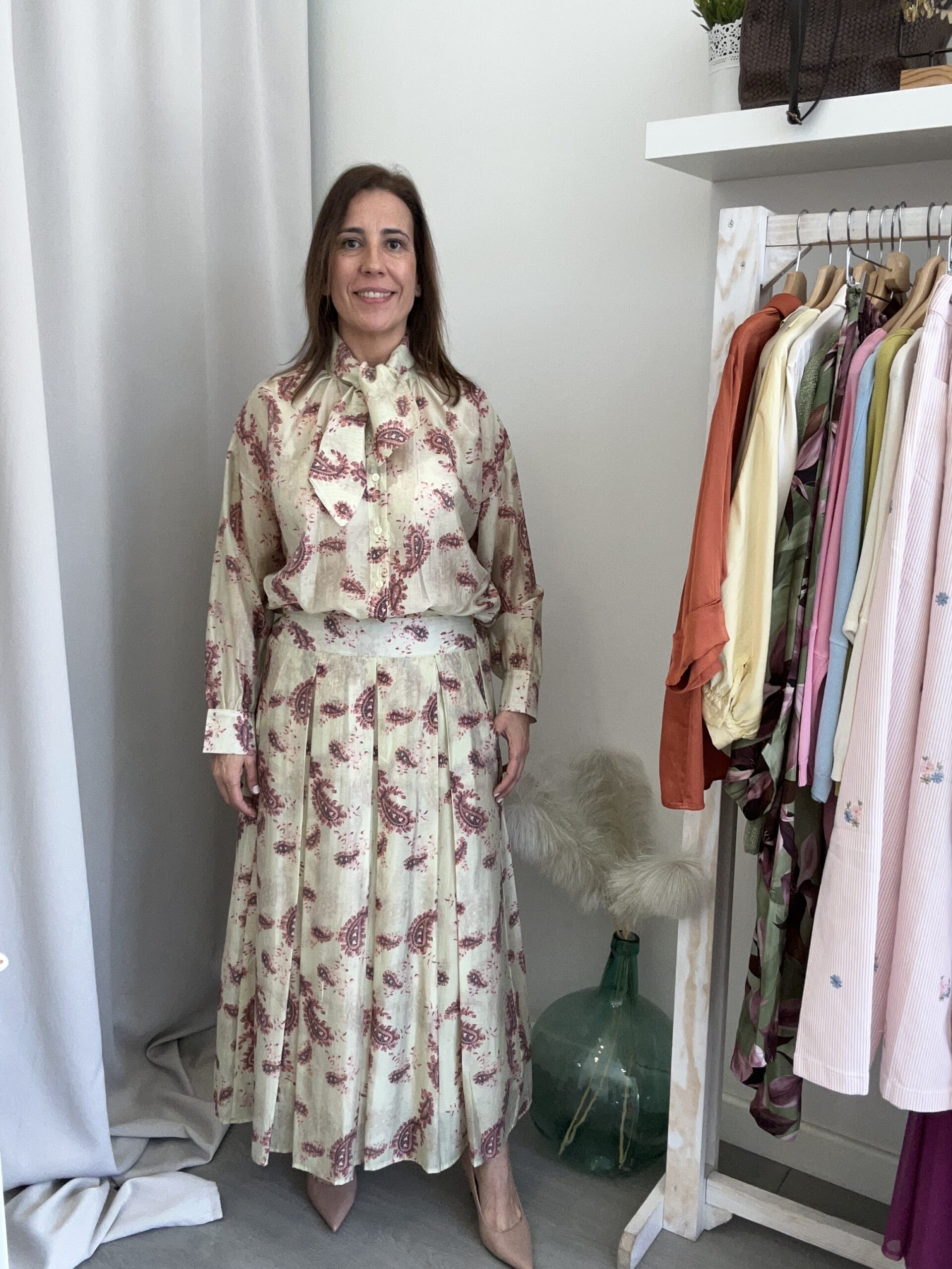 Falda Tablas Cashmire Verde